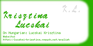 krisztina lucskai business card